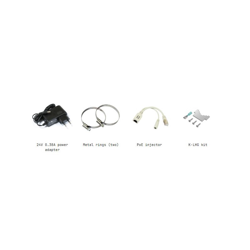 محتویات جعبه رادیو وایرلس میکروتیک مدل RBLHG-5HPnD-XL-LHG XL HP5